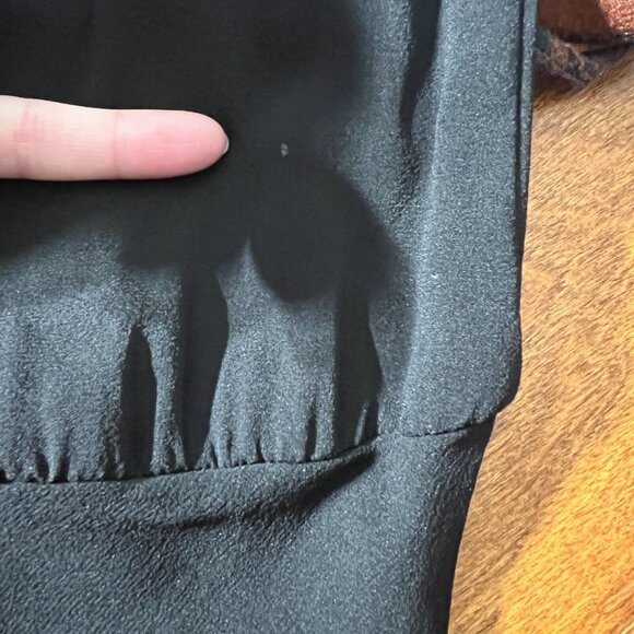 Iris Setlakwe Blouse Top Womens Large Ruched Silk Blend Sheer Long Sleeve Artsy - Picture 11 of 15